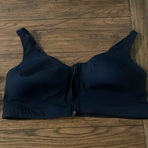 Old Navy Navy Blue Zip Front Sports Bra, 42DD